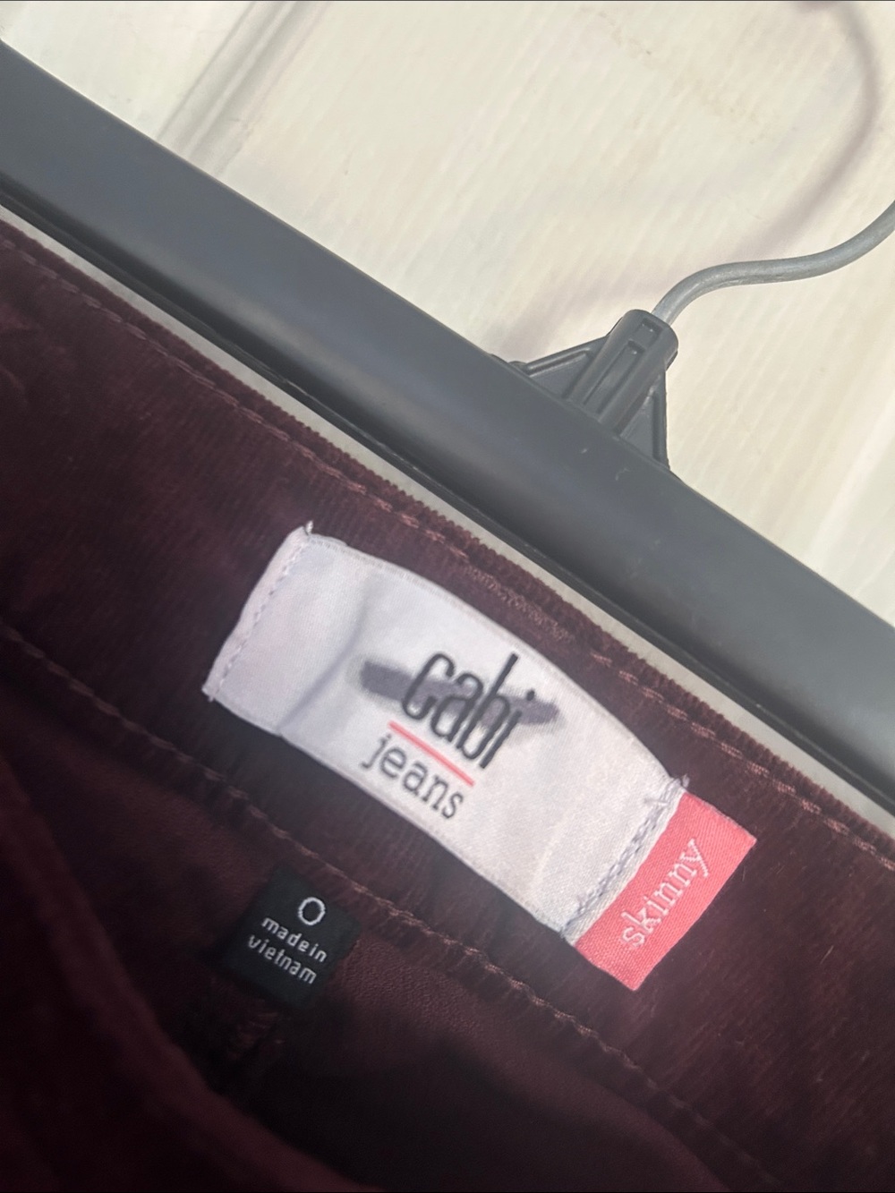 Cabi jeans vineyard wine corduroy skinny pants size 0 - Picture 4 of 5